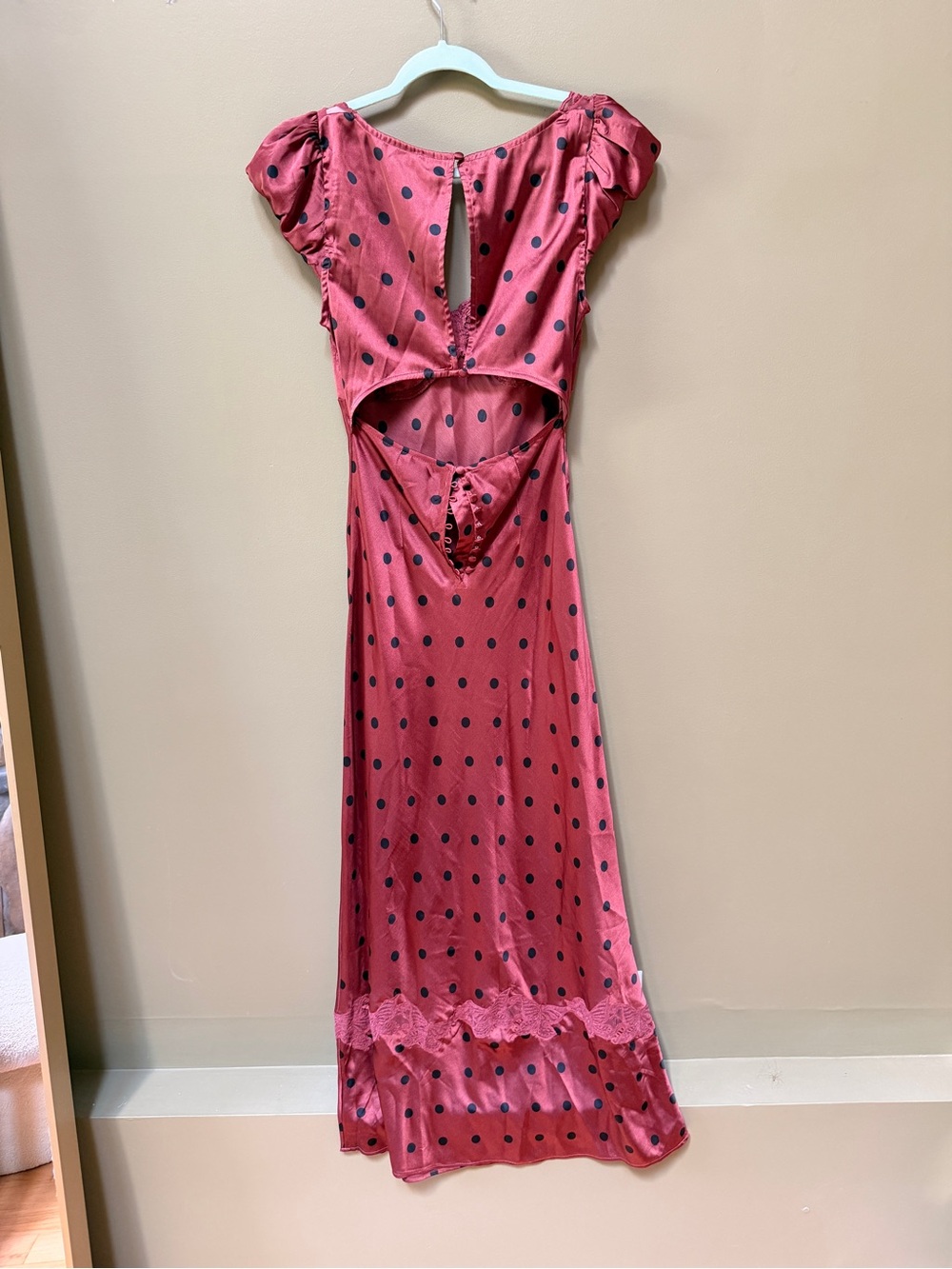 Free People Rose Pink Polka Dot Maxi Dress - Picture 2 of 4